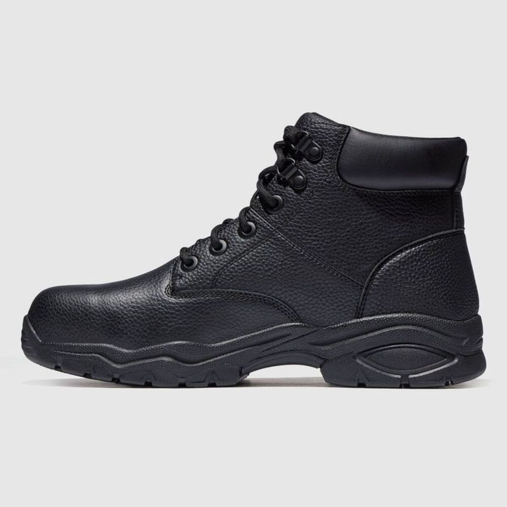 S SPORT BY SKECHERS -  Men's Steel Toe Leather Work B Black - Picture 2 of 4